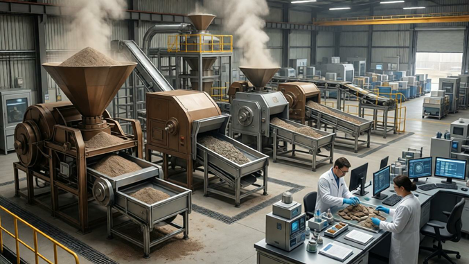 فرآوری مواد معدنی بدون آب (Zero-Water & Dry Mineral Processing)